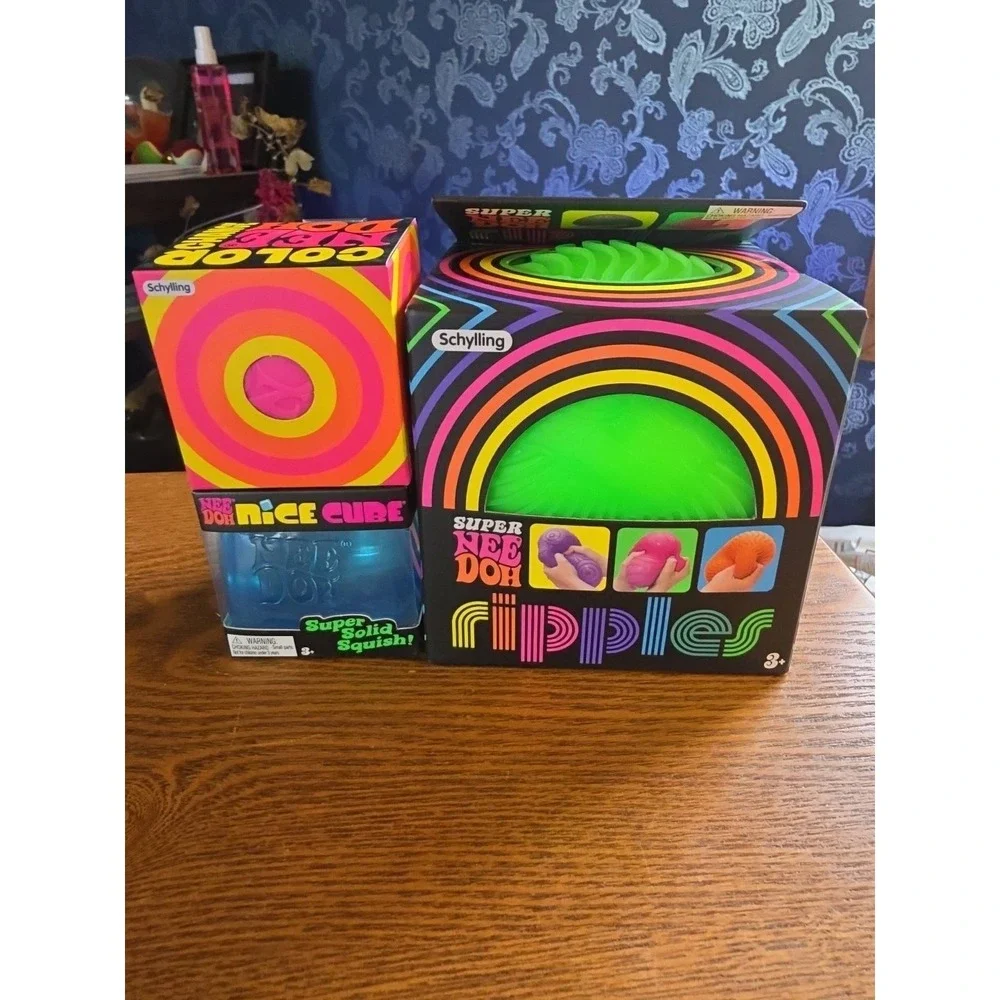 Super Nee Doh Ripple,‎ Nice Cube & Color change Lot of 3  -Blue,pink,green